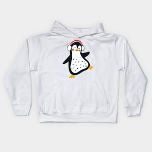 Dancing Penguins, Blue Kids Hoodie